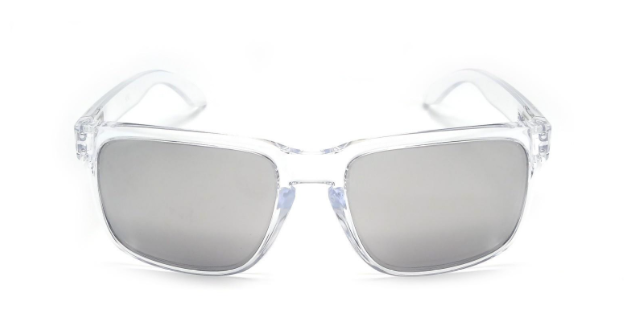 Lunettes de soleil Oakley Holbrook Polished Clear OO 9102 06 Clear Chrome Verres iridium