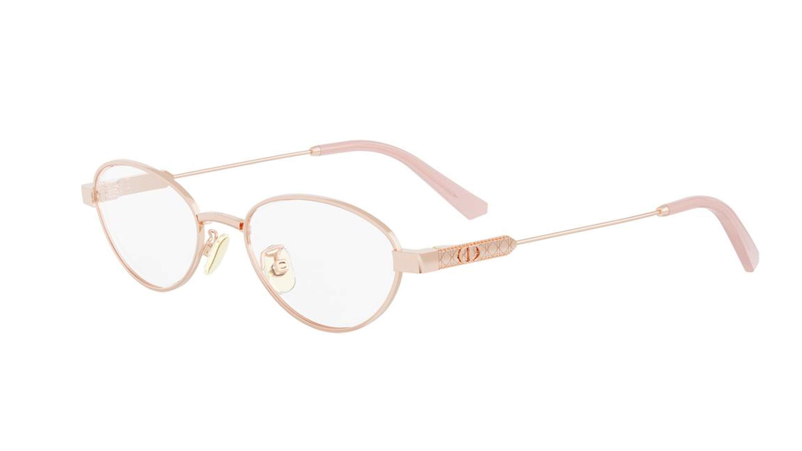 Dior CannageO B3U E000 51-19 lunettes de vue rose doré motif Cannage