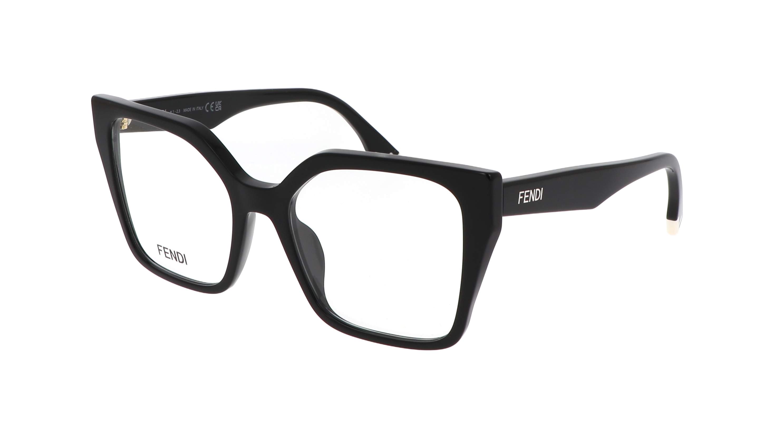 Fendi FE50002I 001 – papillon rectangulaire en acétate noir
